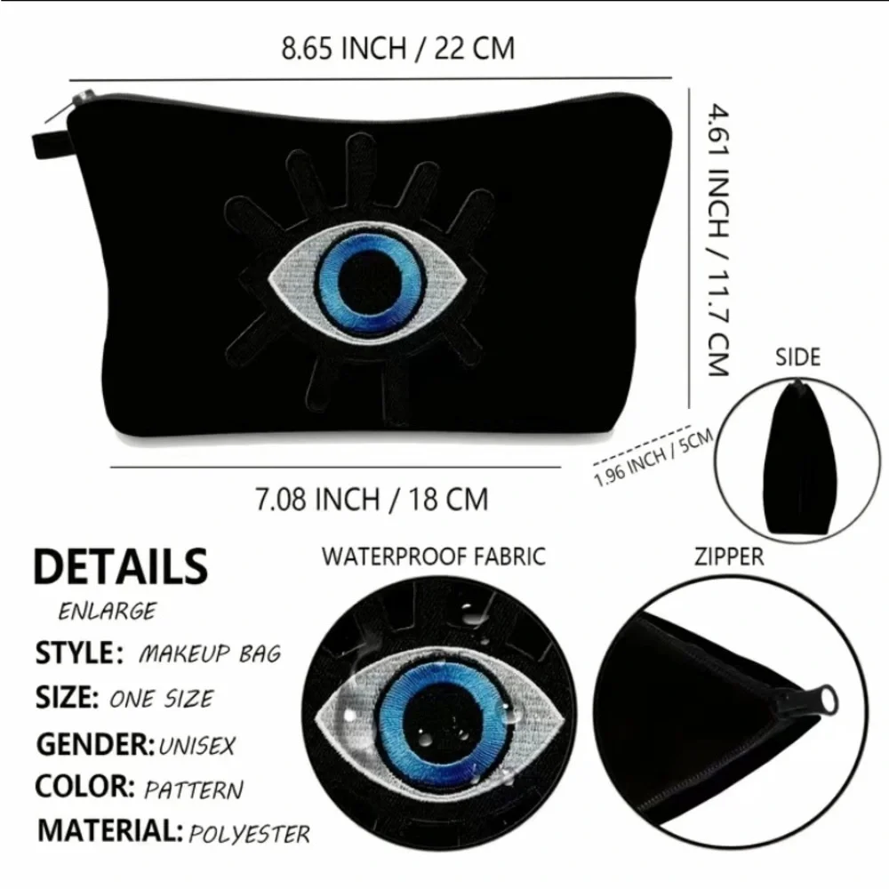 NWT Adorable Evil Eye Printed Cosmetic Pouch 1 left in stock!